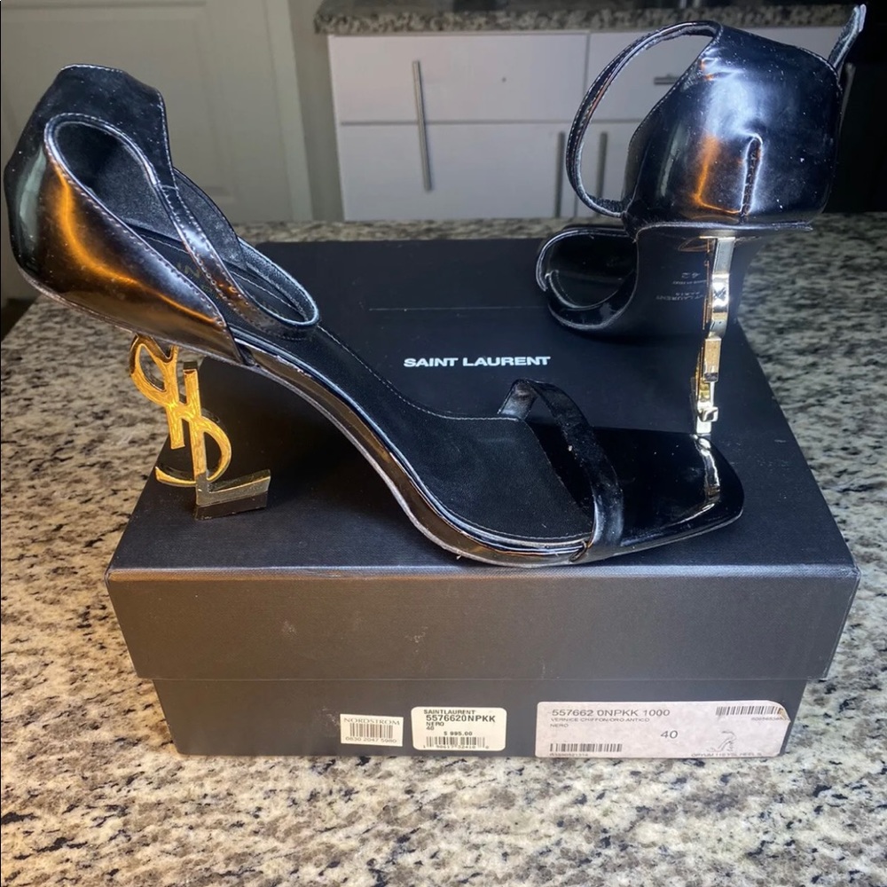 YSL Black Gold Opyum Heels Size 40 (retail $1150)